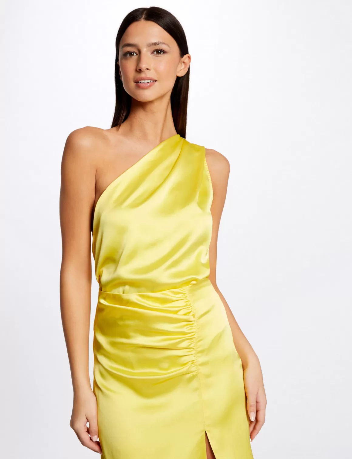 Morgan Ensembles Et Tailleurs>Blouse Asymetrique Satin Femme | Jaune