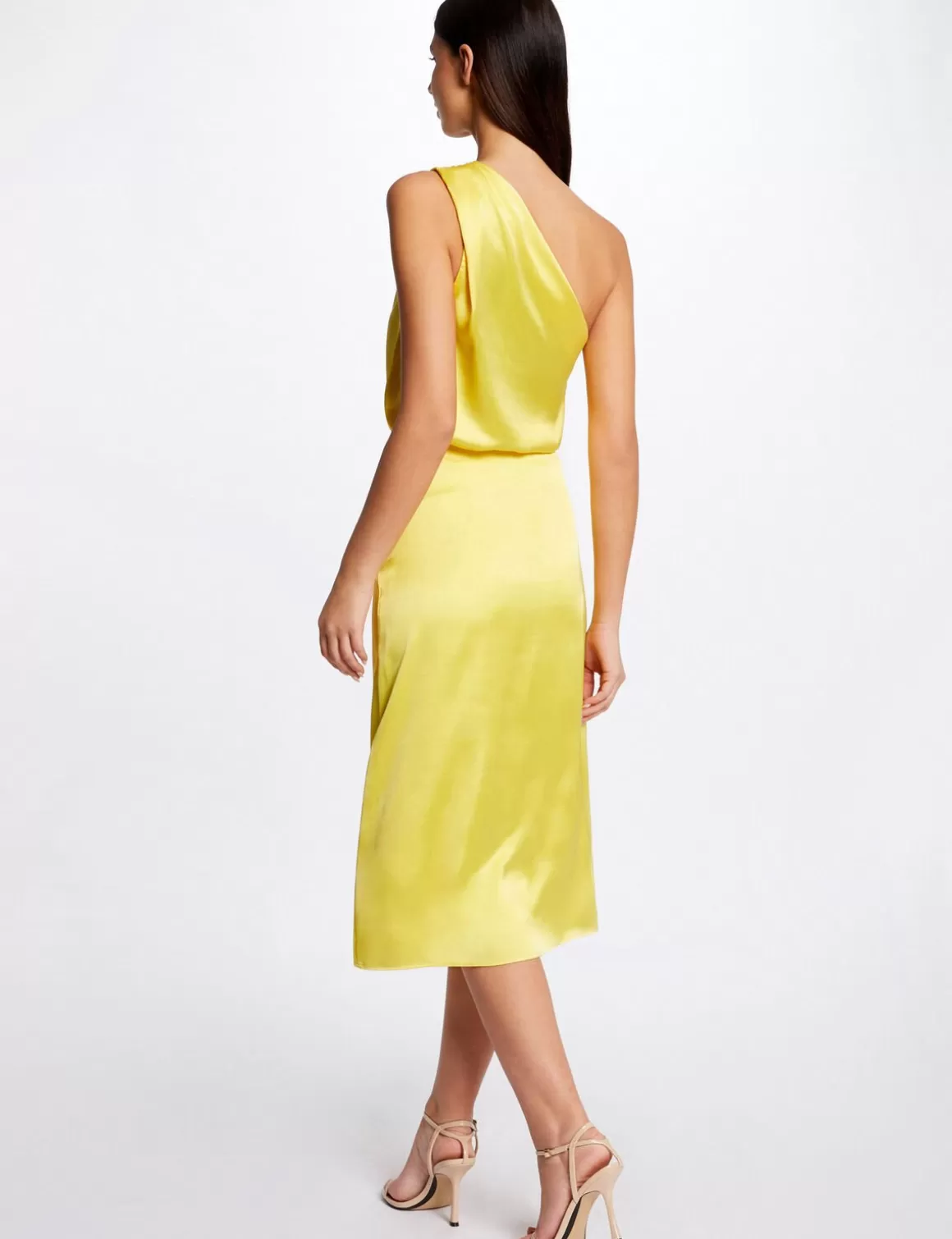 Morgan Ensembles Et Tailleurs>Blouse Asymetrique Satin Femme | Jaune