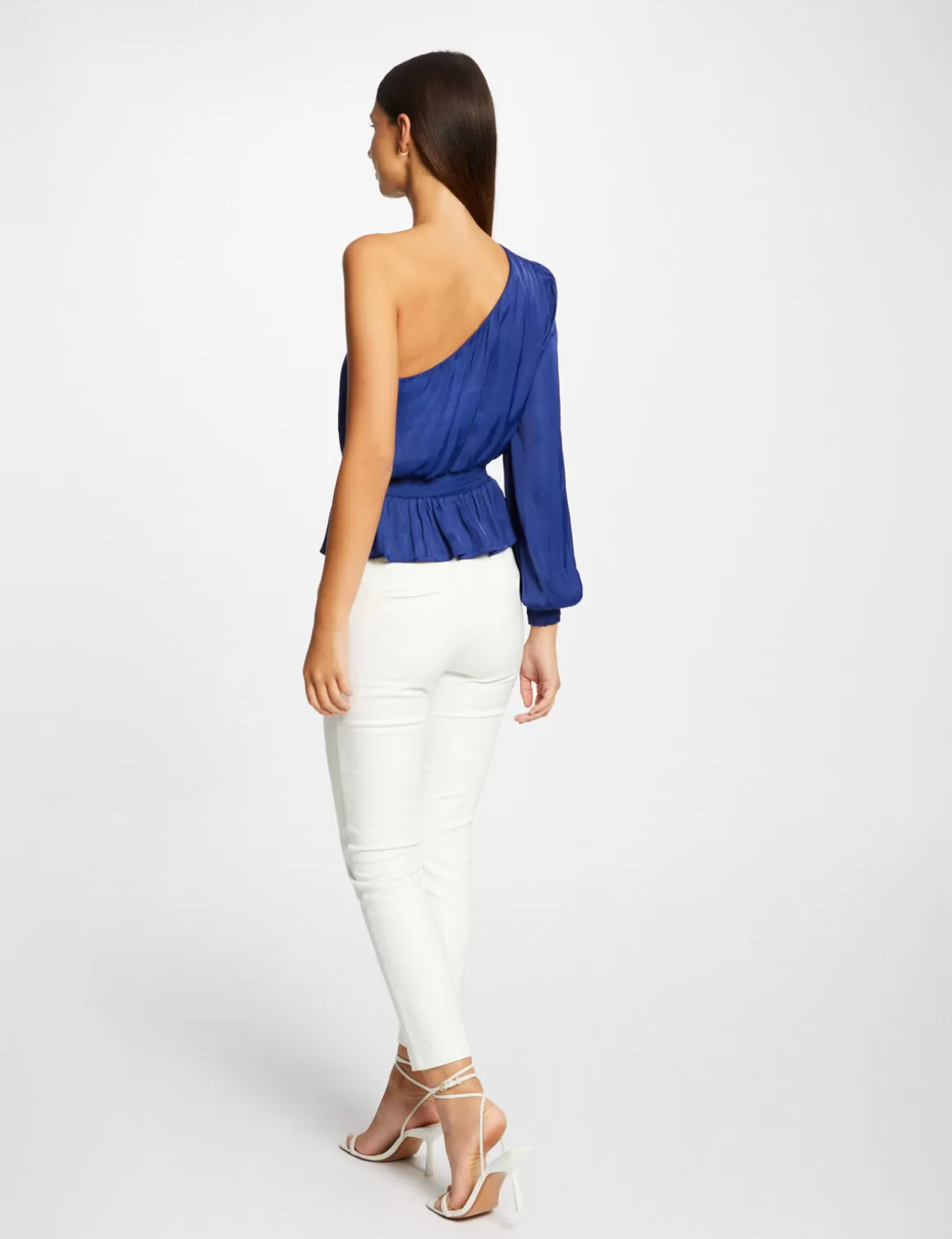 Morgan Chemises Et Blouses>Blouse Asymetrique Smockee Bleu Electrique Femme | Bleu_Electrique