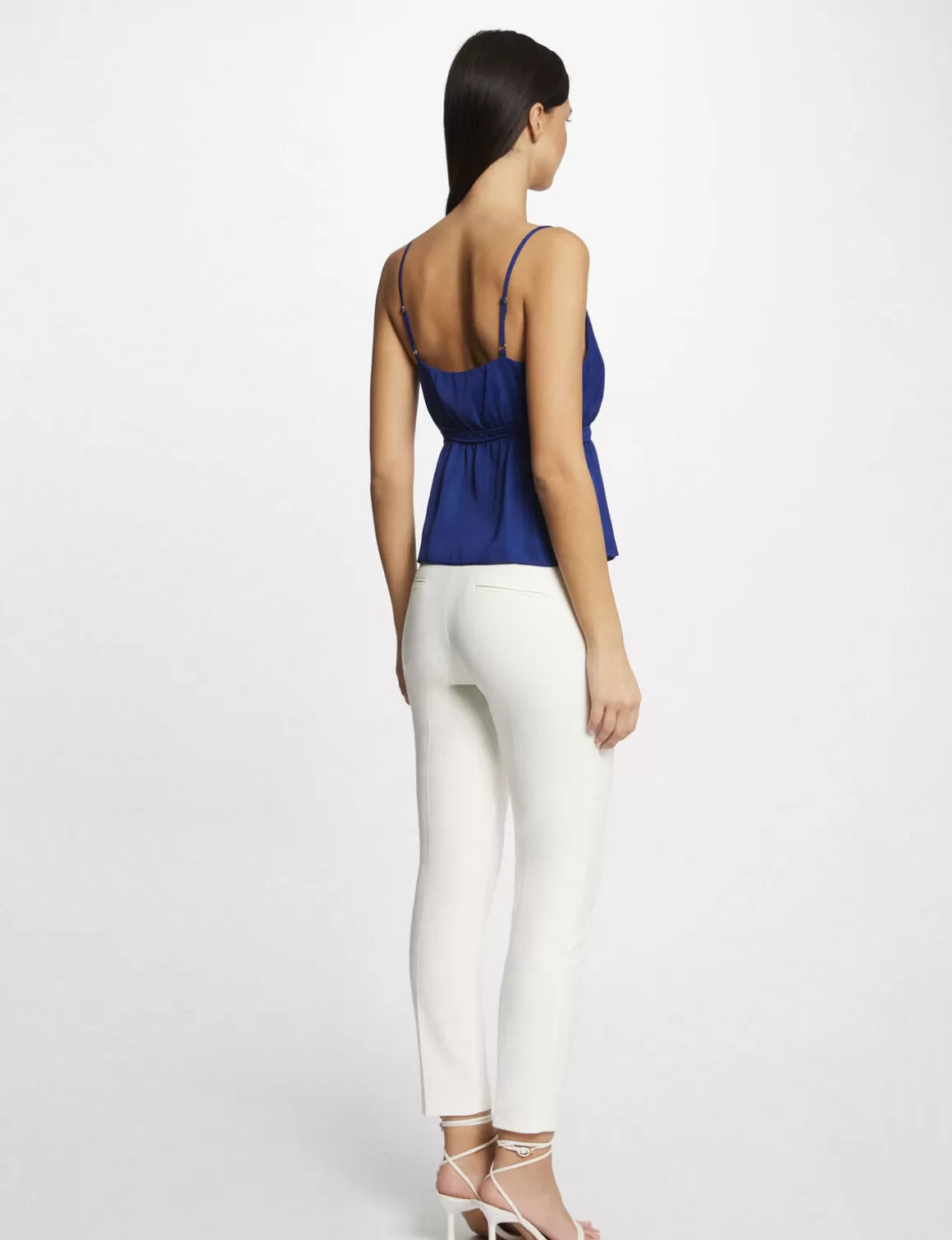 Morgan Chemises Et Blouses>Blouse Bretelles Fines A Ornements Bleu Electrique Femme | Bleu_Electrique