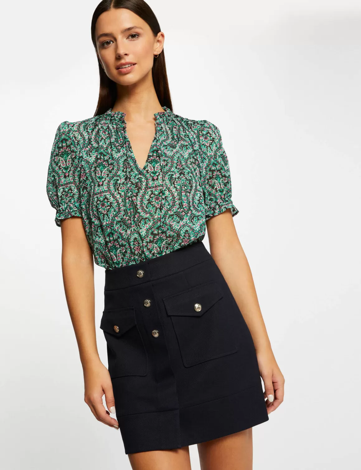 Morgan Chemises Et Blouses>Blouse Manches Courtes Imprimee Femme | Multico