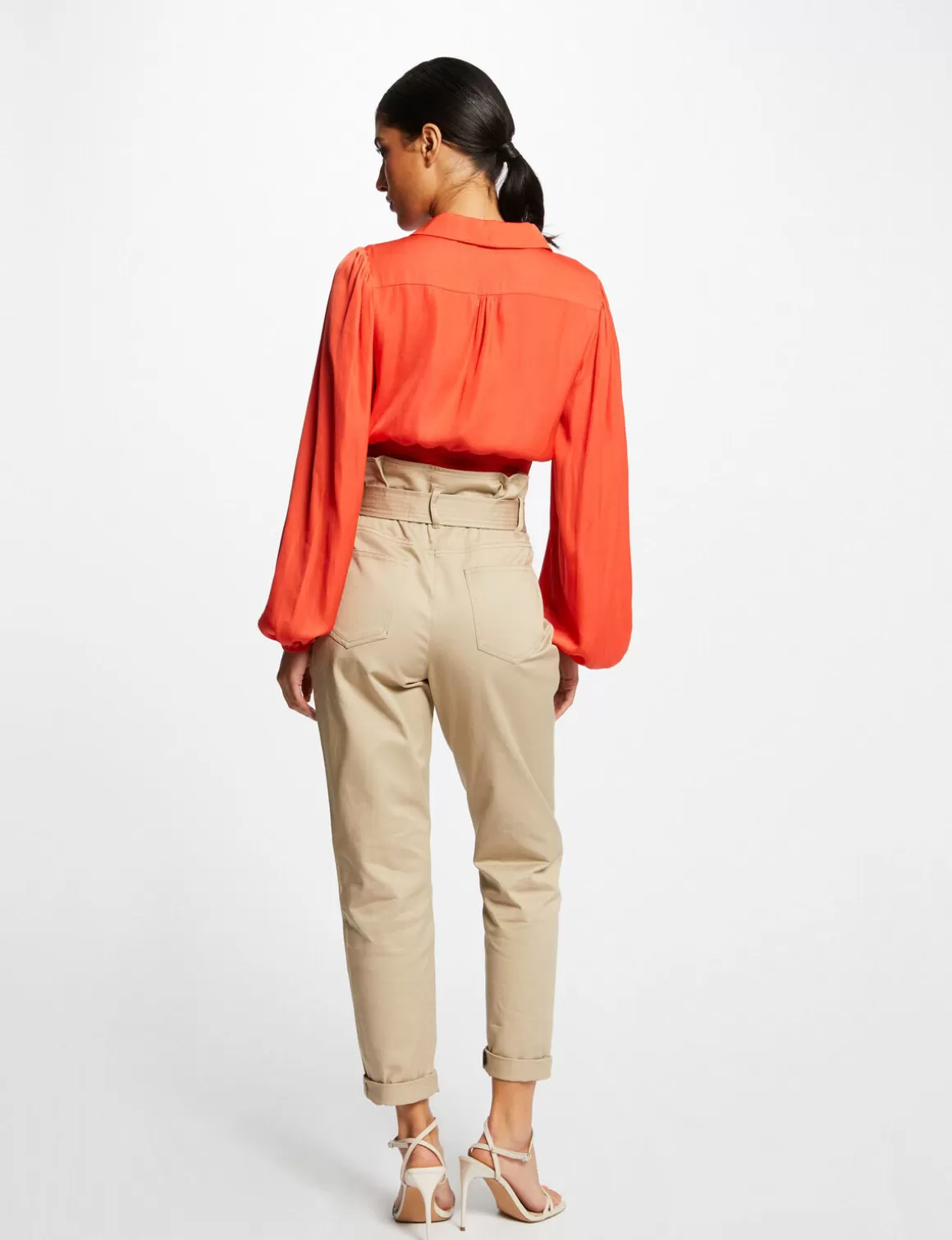 Morgan Chemises Et Blouses>Blouse Manches Longues Bouffantes Femme | Orange