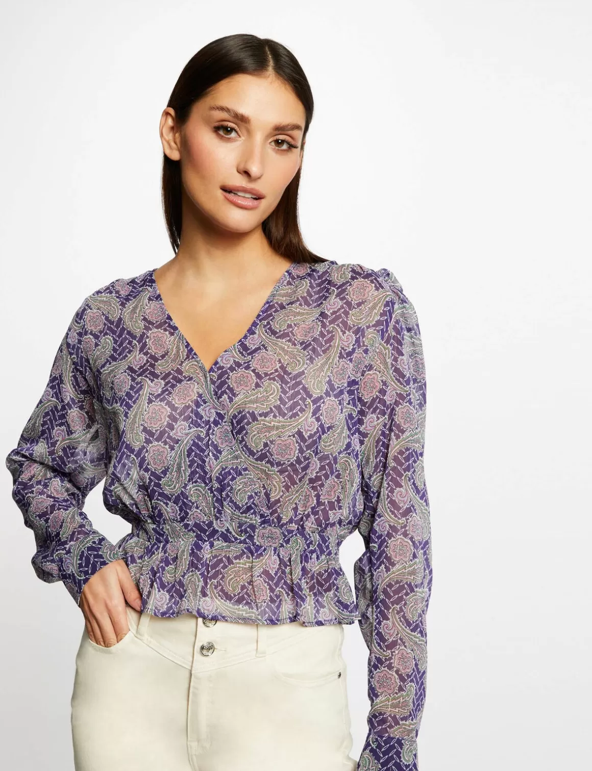 Morgan Chemises Et Blouses>Blouse Manches Longues Imprimee Femme | Multico