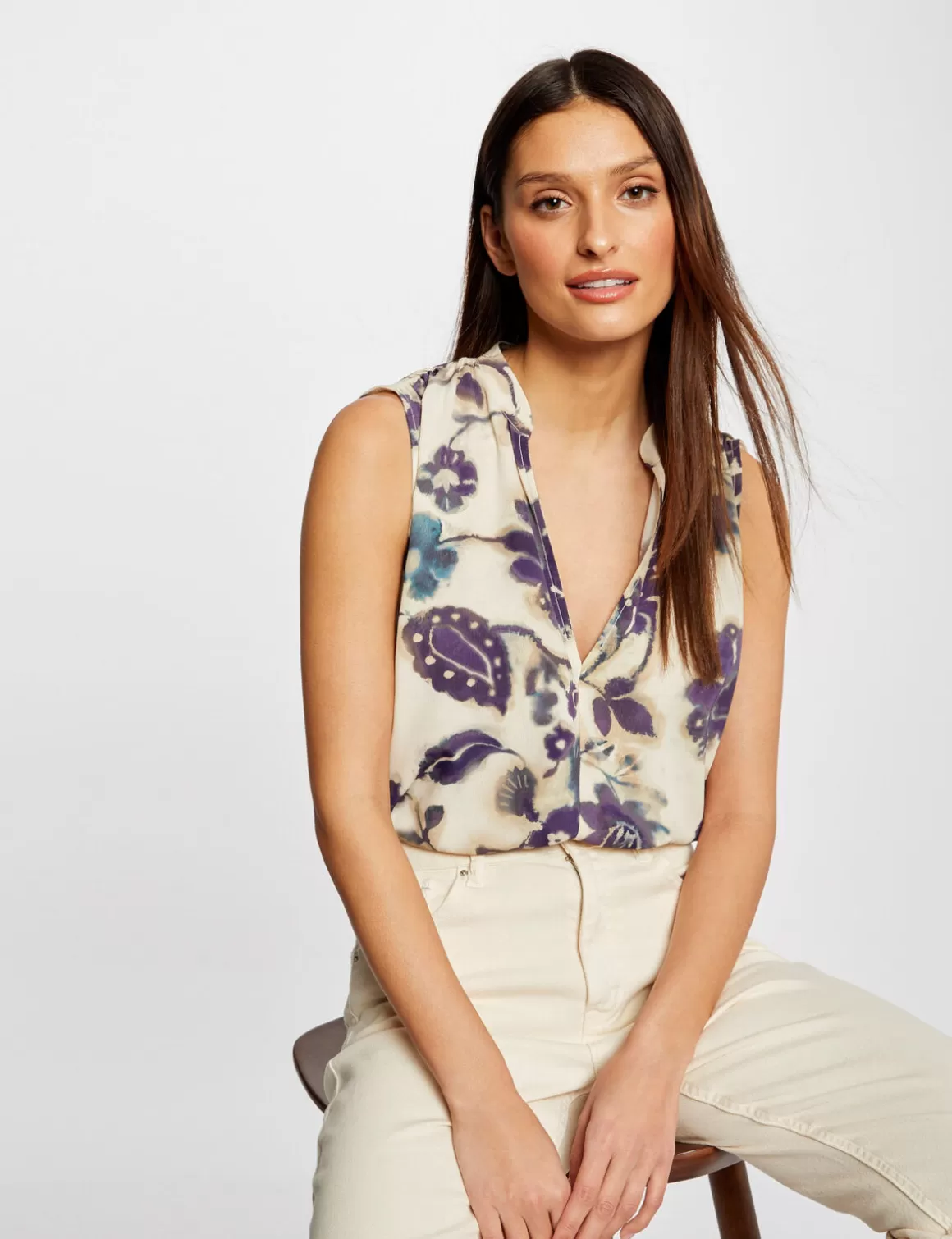 Morgan Chemises Et Blouses>Blouse Sans Manches Imprime Floral Femme | Multico