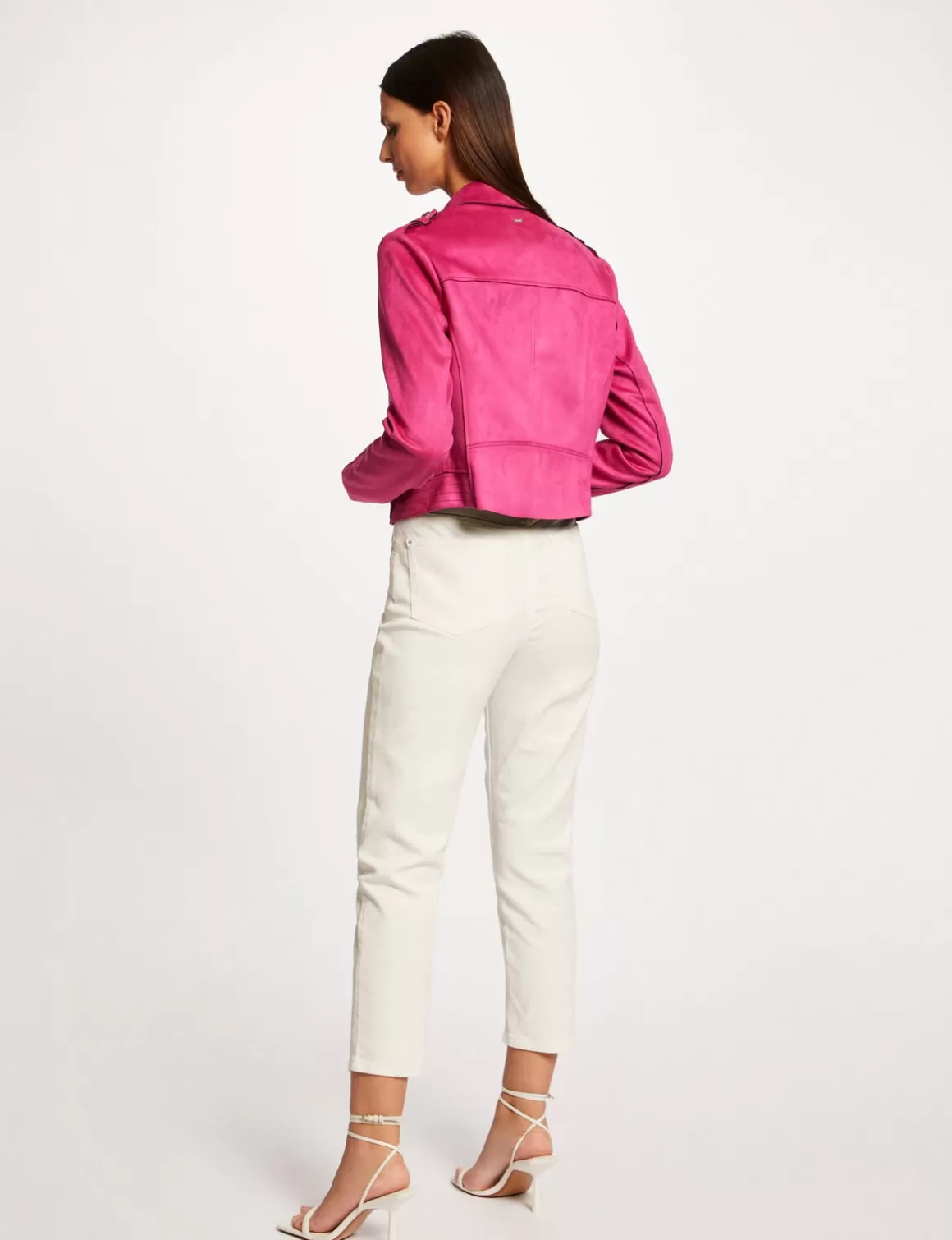 Morgan Vestes Et Blousons>Blouson Droit Aspect Suedine Femme | Framboise