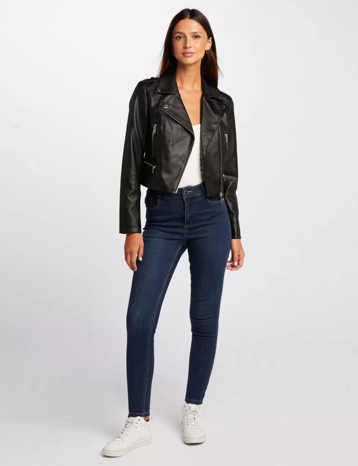 Morgan Manteaux>Blouson Droit Avec Col Crante A Revers Femme | Noir