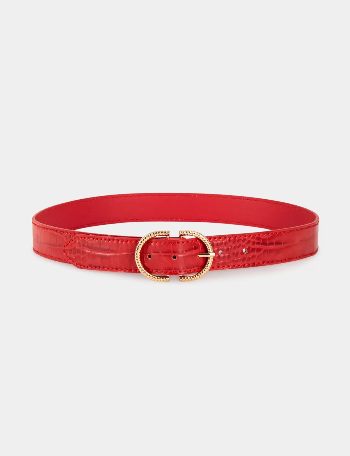 Morgan Ceintures>Ceinture Aspect Croco Femme | Rouge