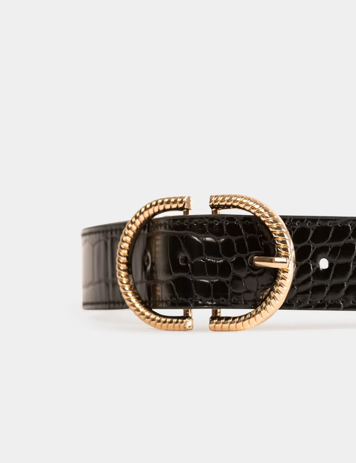 Morgan Ceintures>Ceinture Aspect Croco Femme | Noir