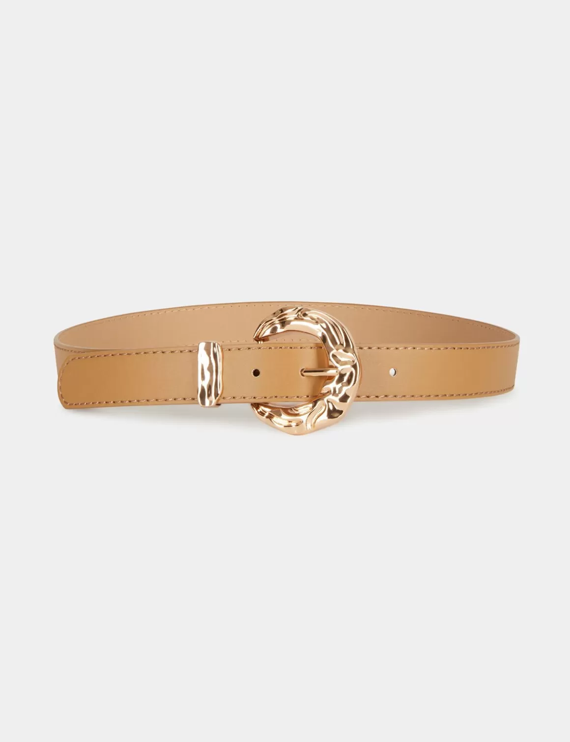 Morgan Ceintures>Ceinture Avec Boucle Martelee Femme | Beige