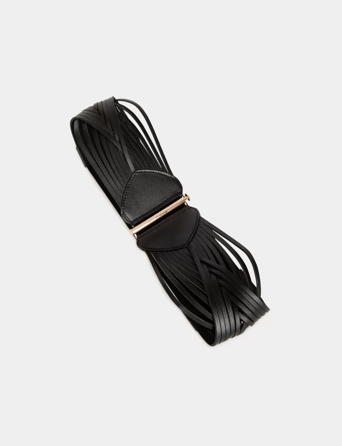 Morgan Ceintures>Ceinture Elastiquee Avec Brides En Cuir Femme | Noir