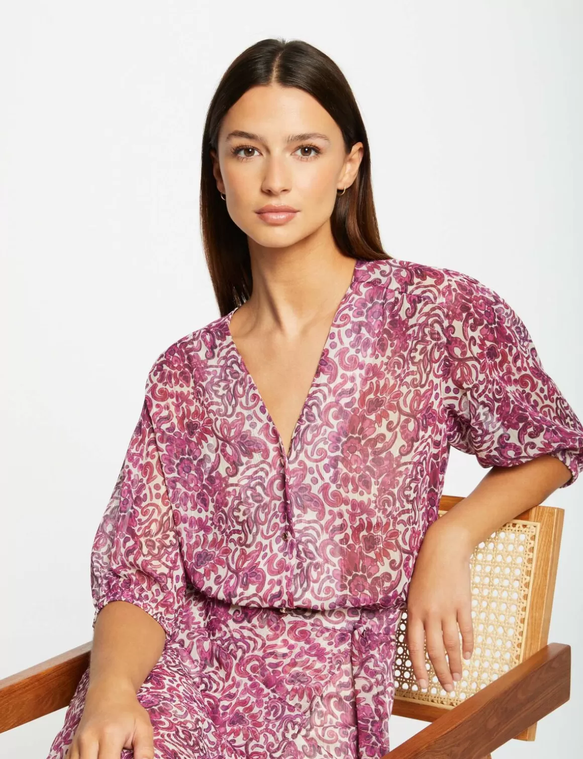 Morgan Chemises Et Blouses>Chemise Manches 3/4 Imprime Cachemire Femme | Multico