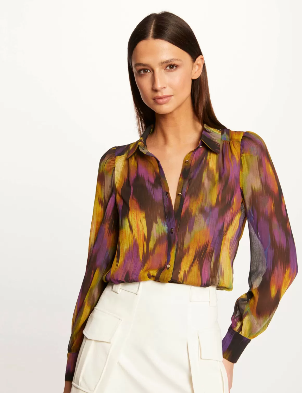 Morgan Chemises Et Blouses>Chemise Manches Longues Imprime Abstrait Femme | Multico