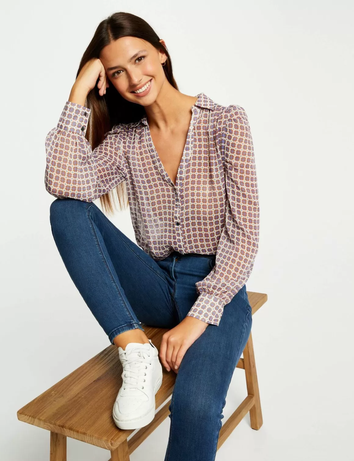 Morgan Chemises Et Blouses>Chemise Manches Longues Imprime Femme | Multico