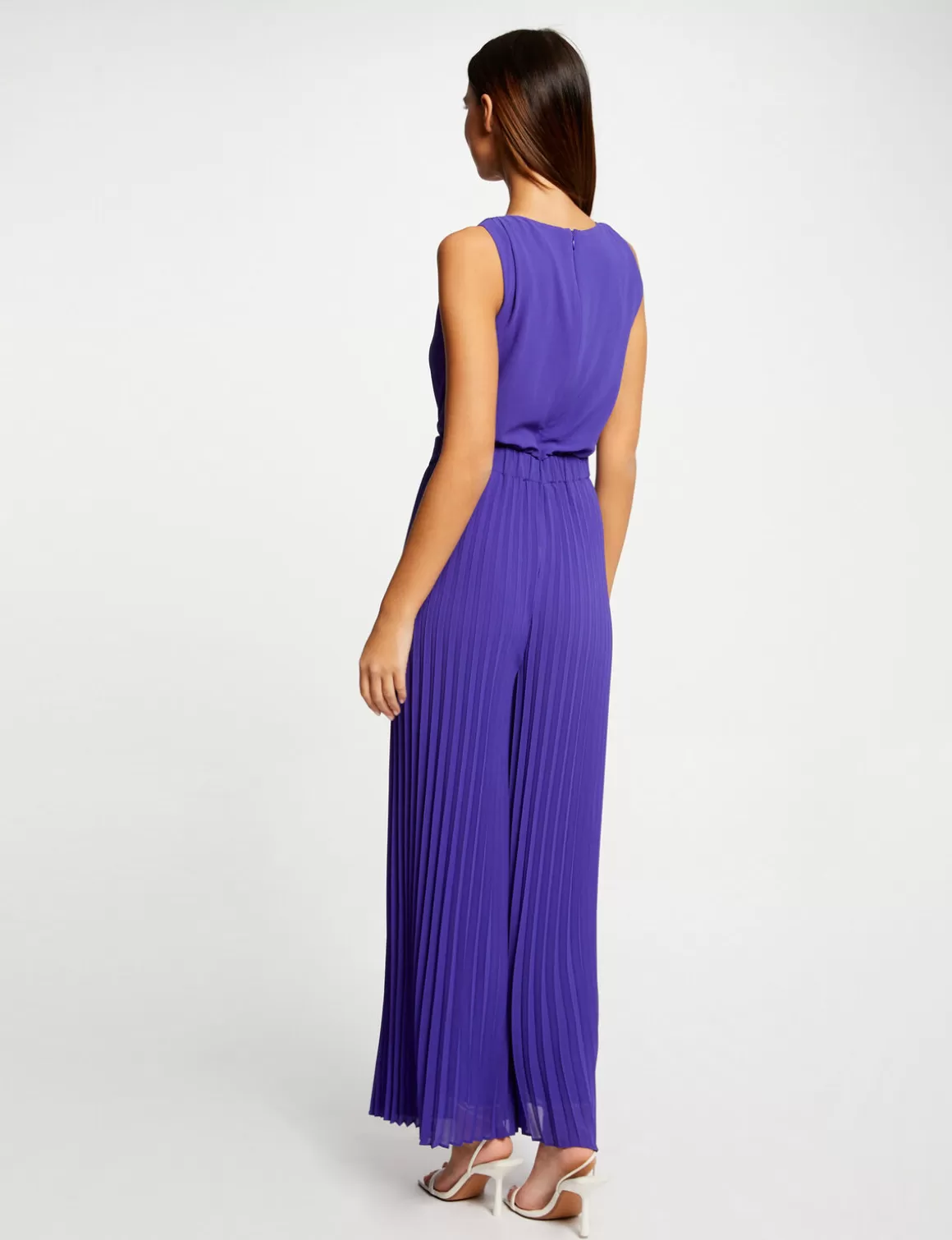 Morgan Combinaisons>Combinaison Ample A Jambes Plissees Violet Fonce Femme | Violet_Fonce