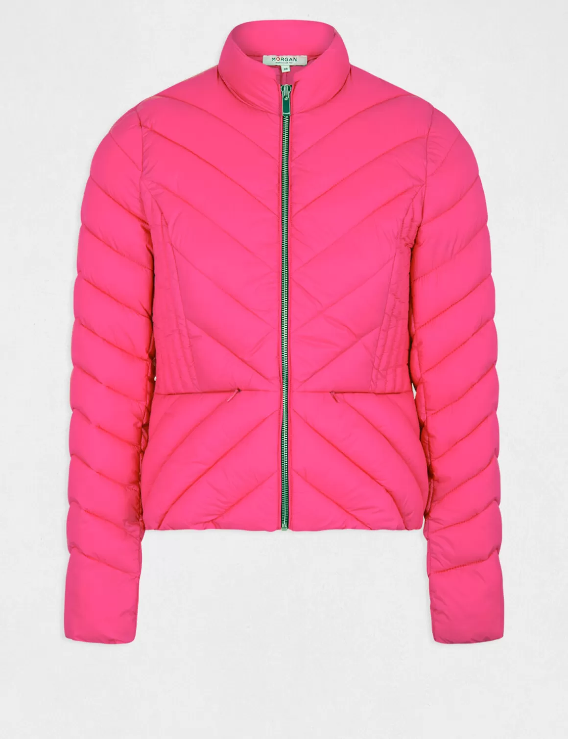 Morgan Manteaux>Doudoune Droite Zippee Femme | Fuchsia