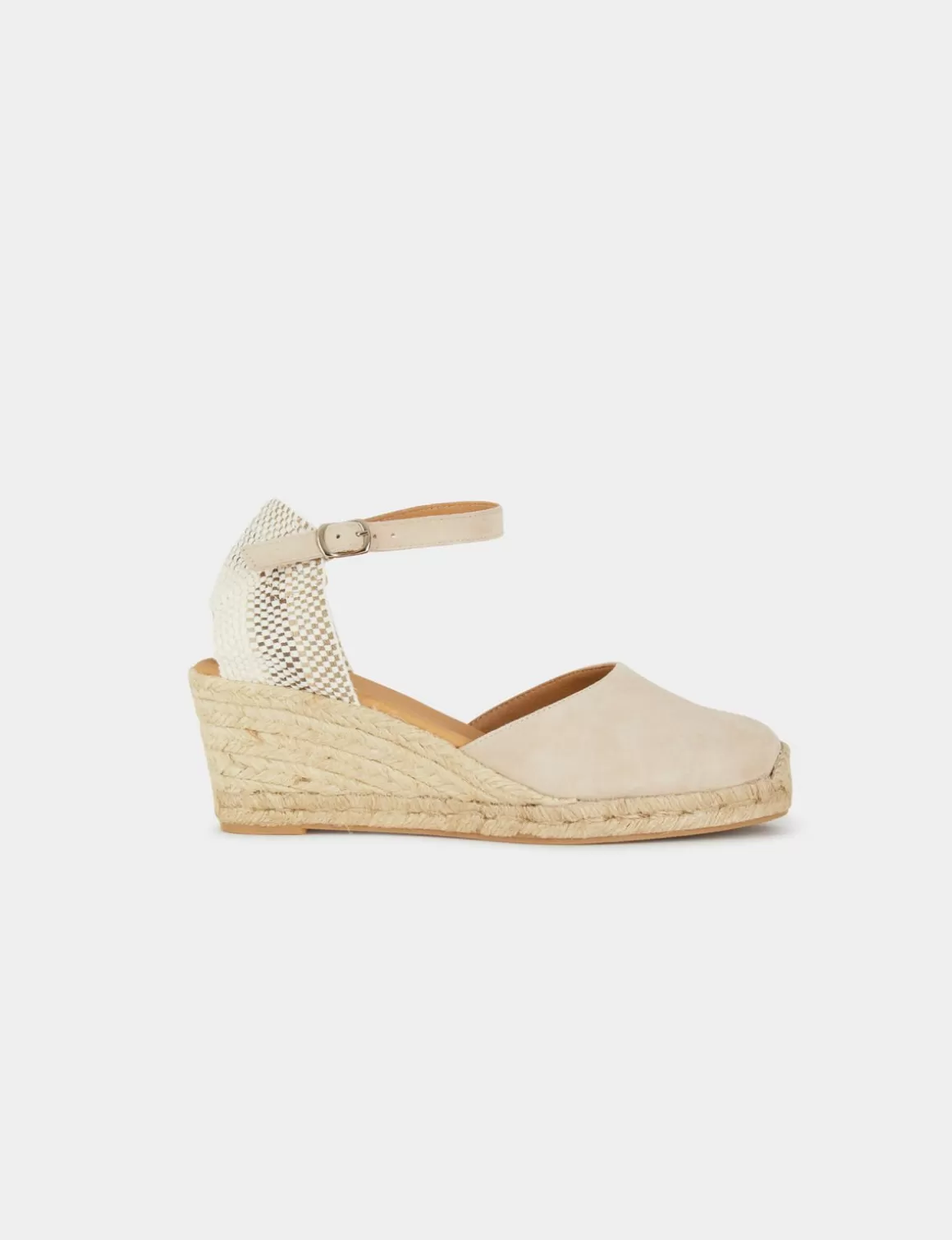 Morgan Chaussures>Espadrilles Compensees En Cuir Femme | Beige