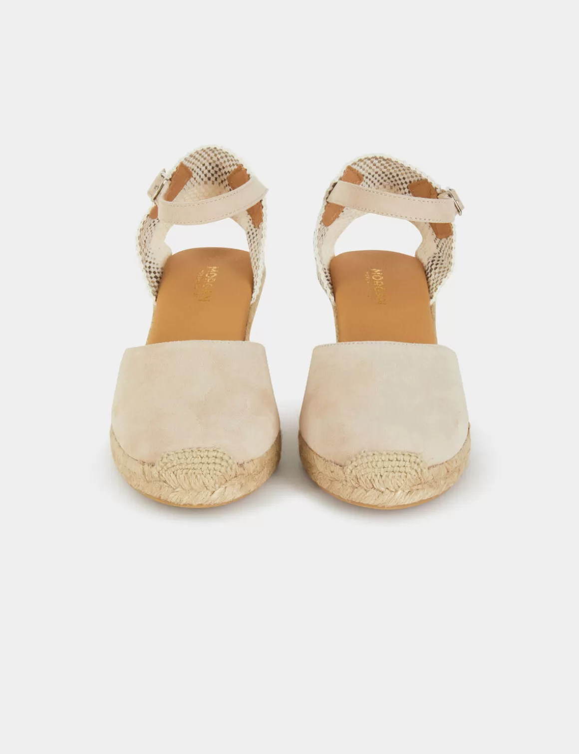 Morgan Chaussures>Espadrilles Compensees En Cuir Femme | Beige