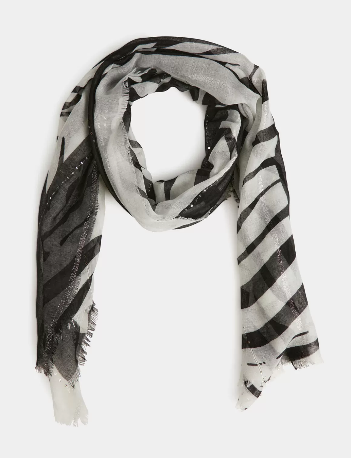 Morgan Echarpes>Foulard Imprime Zebre Femme | Blanc