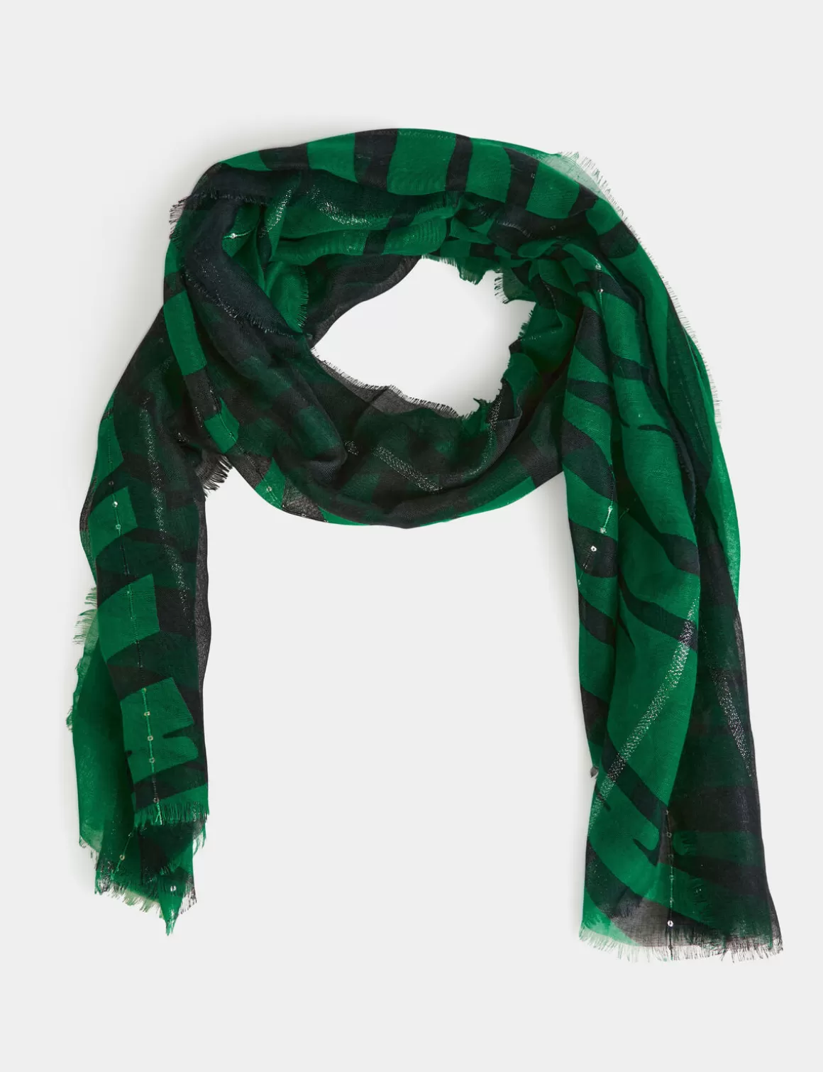 Morgan Echarpes>Foulard Imprime Zebre Femme | Vert