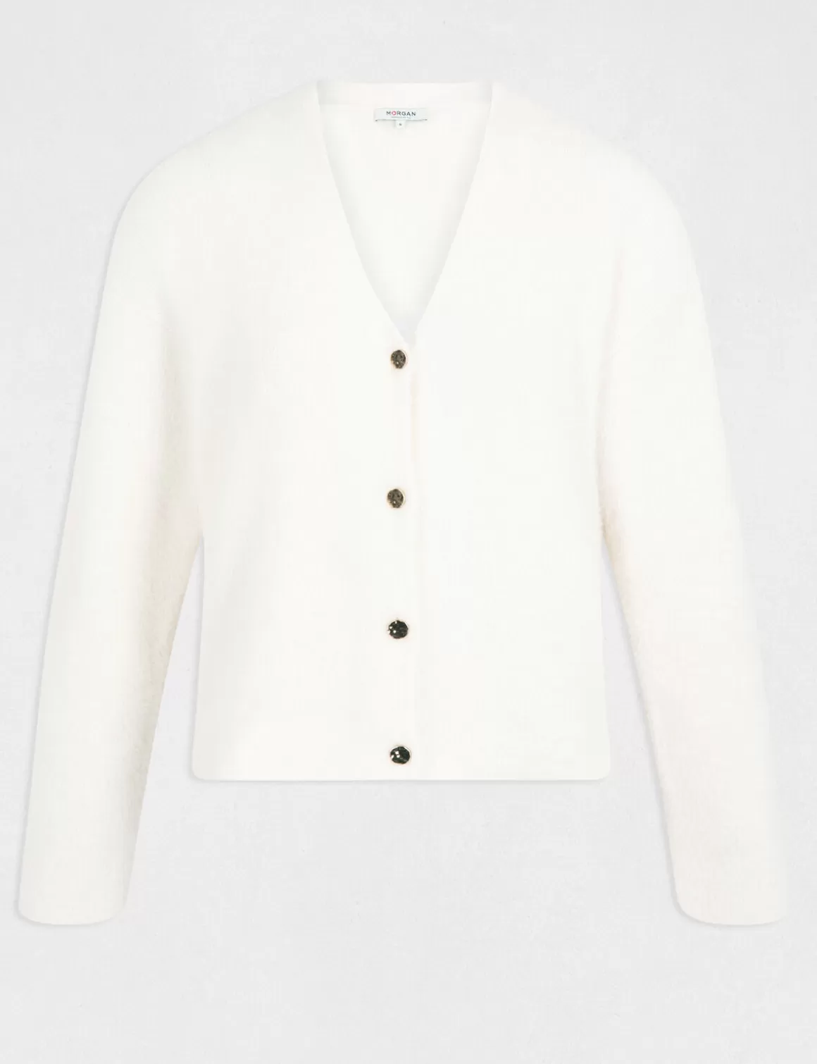 Morgan Gilets>Gilet Manches Longues Avec Col En V Femme | Ivoire
