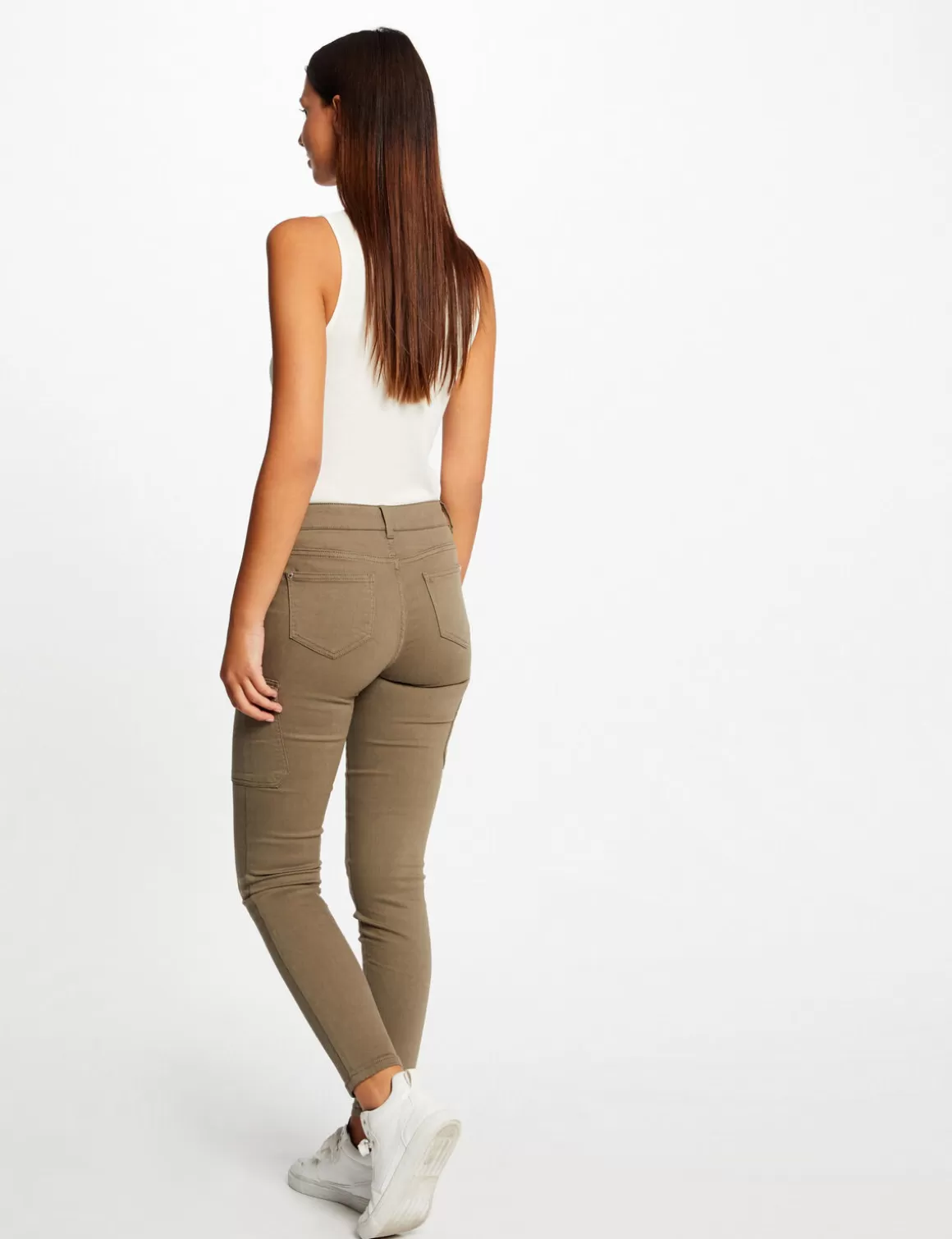 Morgan Pantalons>Jeans Cargo Skinny A Ponts Vert Kaki Femme | Vert_Kaki