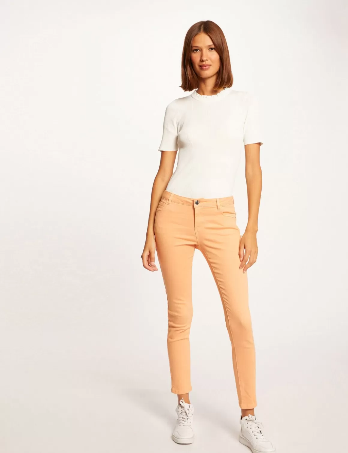 Morgan Jeans>Jeans Skinny Taille Basse Orange Clair Femme | Orange_Clair