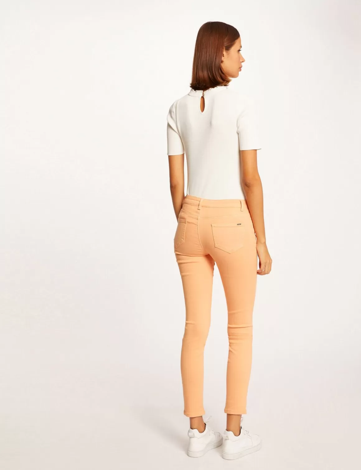 Morgan Jeans>Jeans Skinny Taille Basse Orange Clair Femme | Orange_Clair