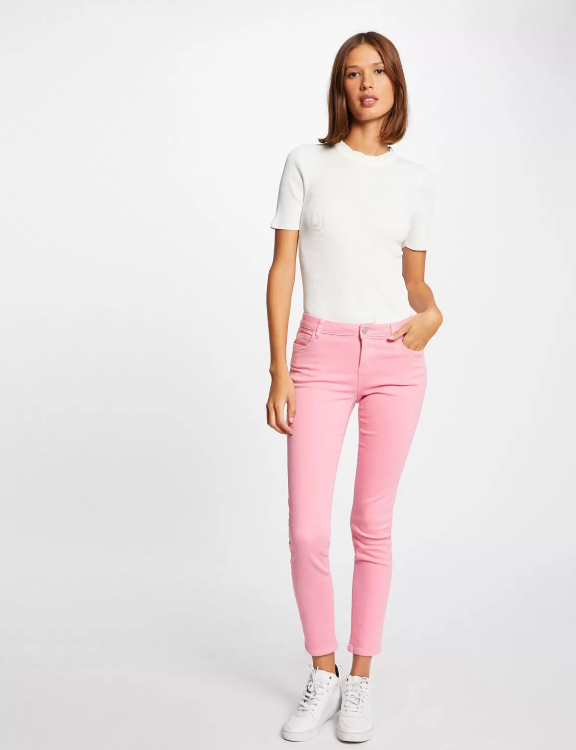 Morgan Jeans>Jeans Skinny Taille Basse Rose Moyen Femme | Rose_Moyen