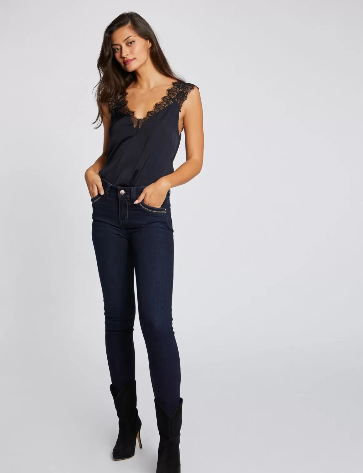 Morgan Jeans>Jeans Skinny Taille Standard Jean Stone Femme | Jean_Stone