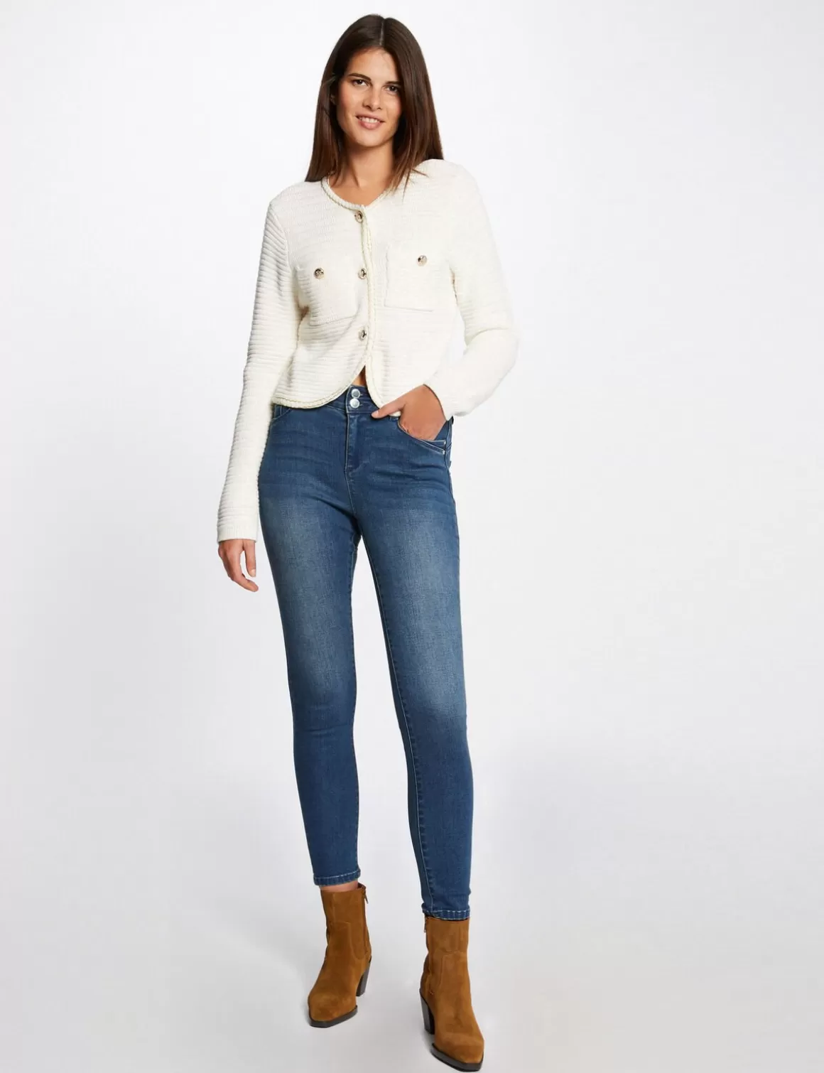 Morgan Jeans>Jeans Slim Avec Details Bijoux Jean Stone Femme | Jean_Stone