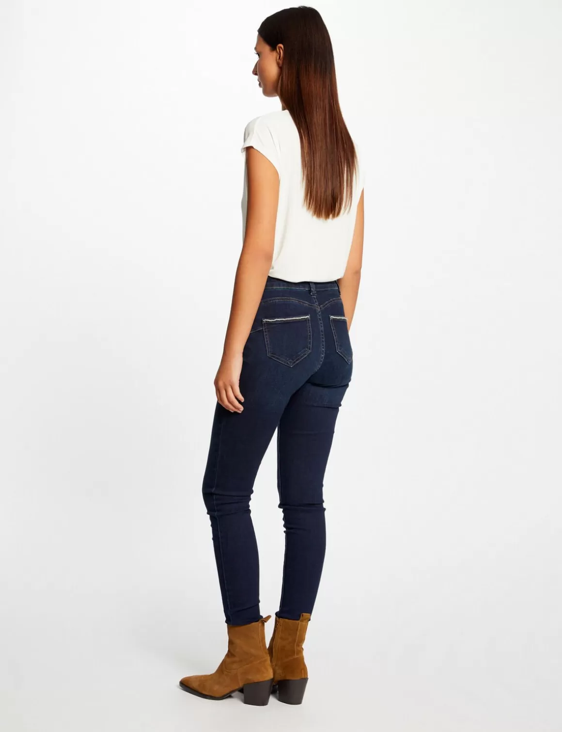 Morgan Jeans>Jeans Slim Avec Details Chaines Jean Brut Femme | Jean_Brut