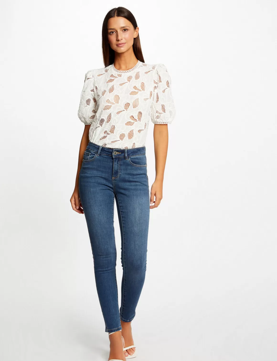 Morgan Jeans>Jeans Slim Avec Liseres Metallises Jean Stone Femme | Jean_Stone