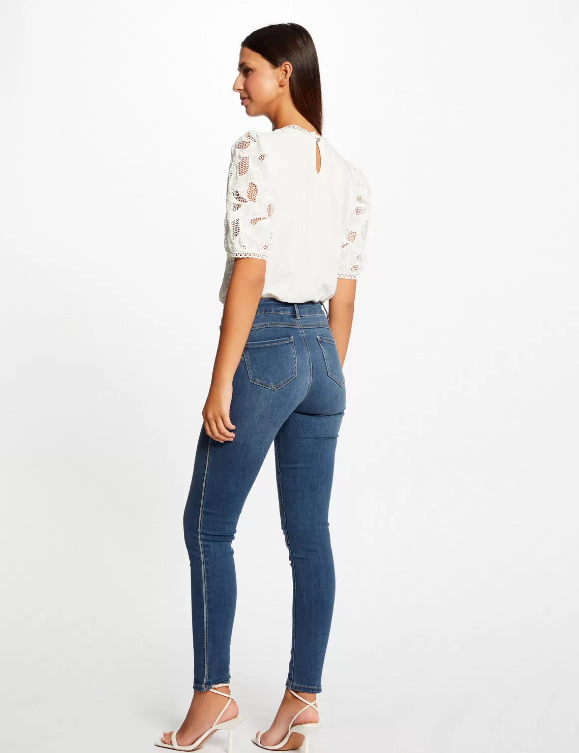 Morgan Jeans>Jeans Slim Avec Liseres Metallises Jean Stone Femme | Jean_Stone
