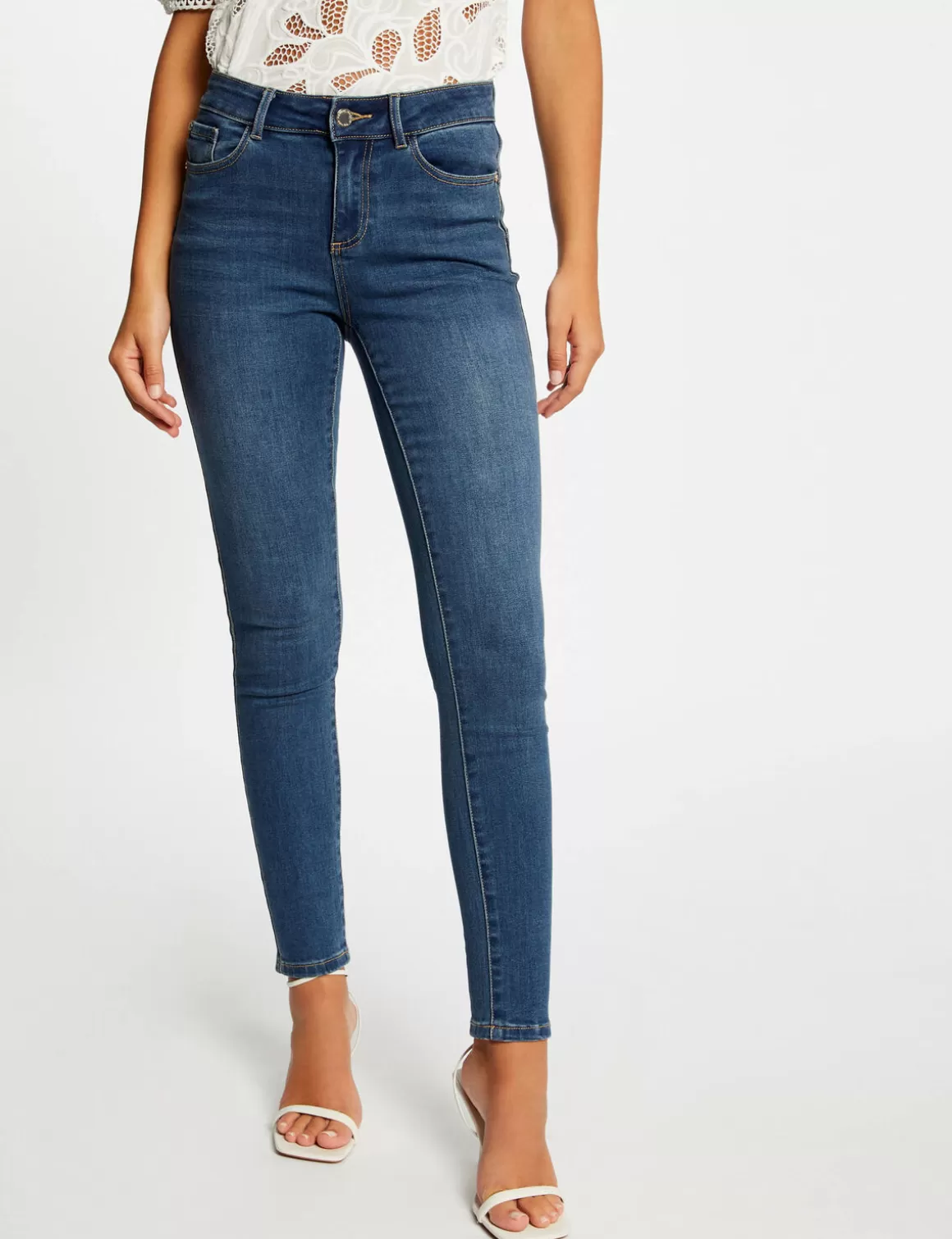 Morgan Jeans>Jeans Slim Avec Liseres Metallises Jean Stone Femme | Jean_Stone
