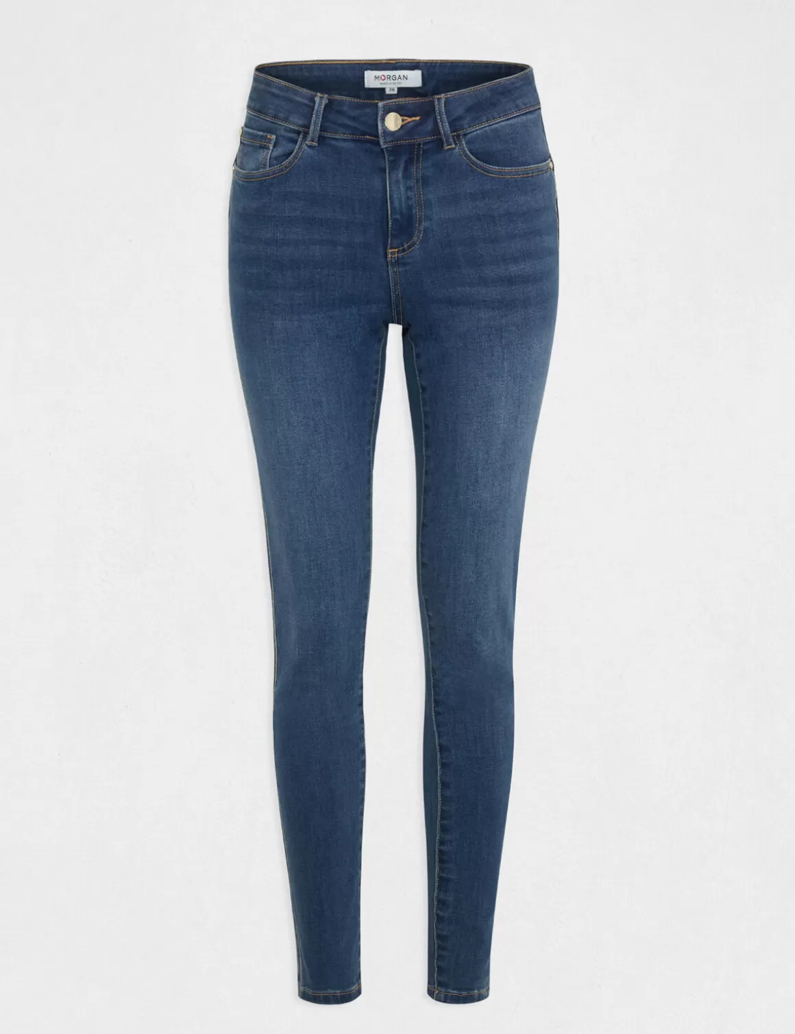 Morgan Jeans>Jeans Slim Avec Liseres Metallises Jean Stone Femme | Jean_Stone