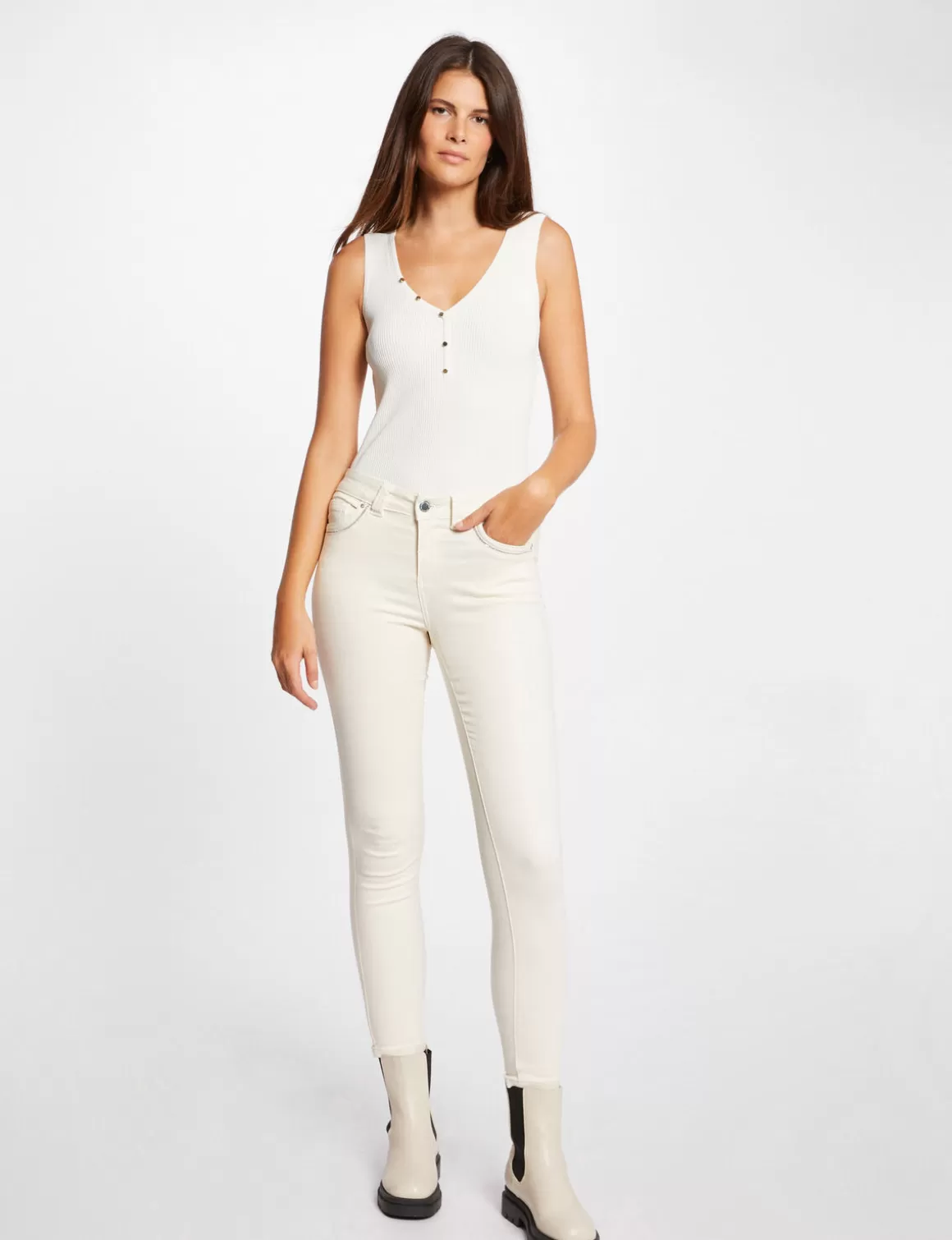 Morgan Jeans>Jeans Slim Effet Stretch Femme | Beige