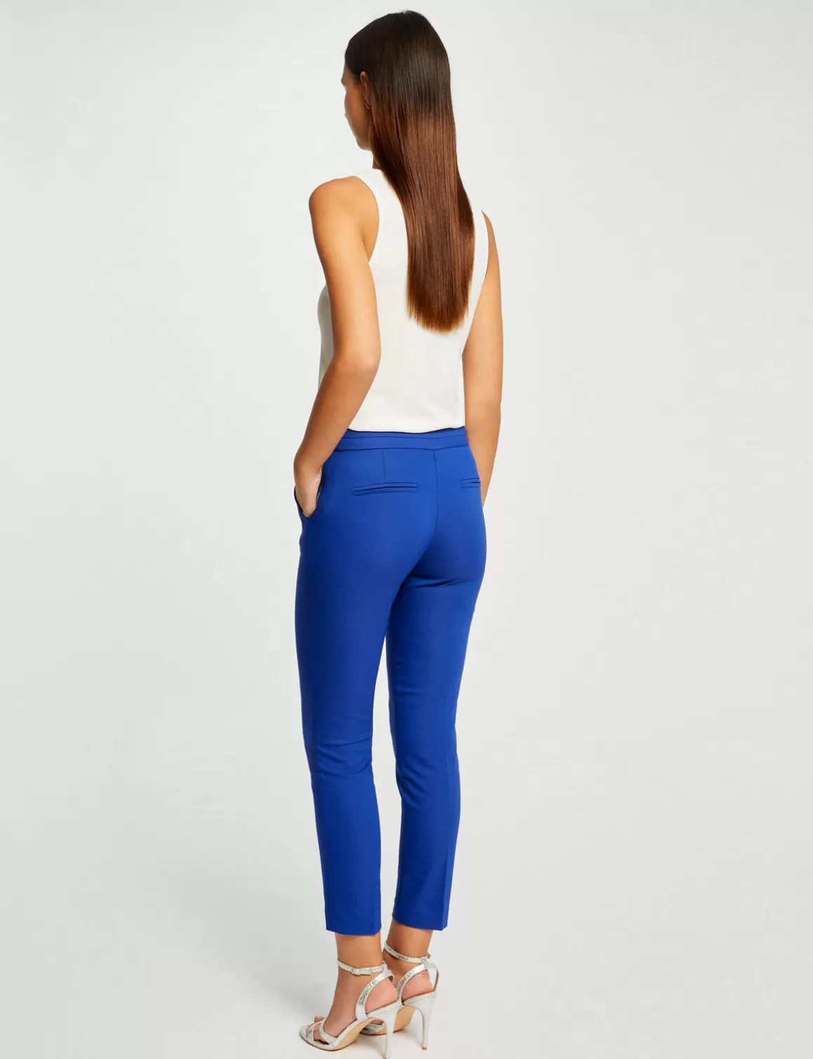 Morgan Ensembles Et Tailleurs>Pantalon Cigarette 7/8Eme Bleu Electrique Femme | Bleu_Electrique