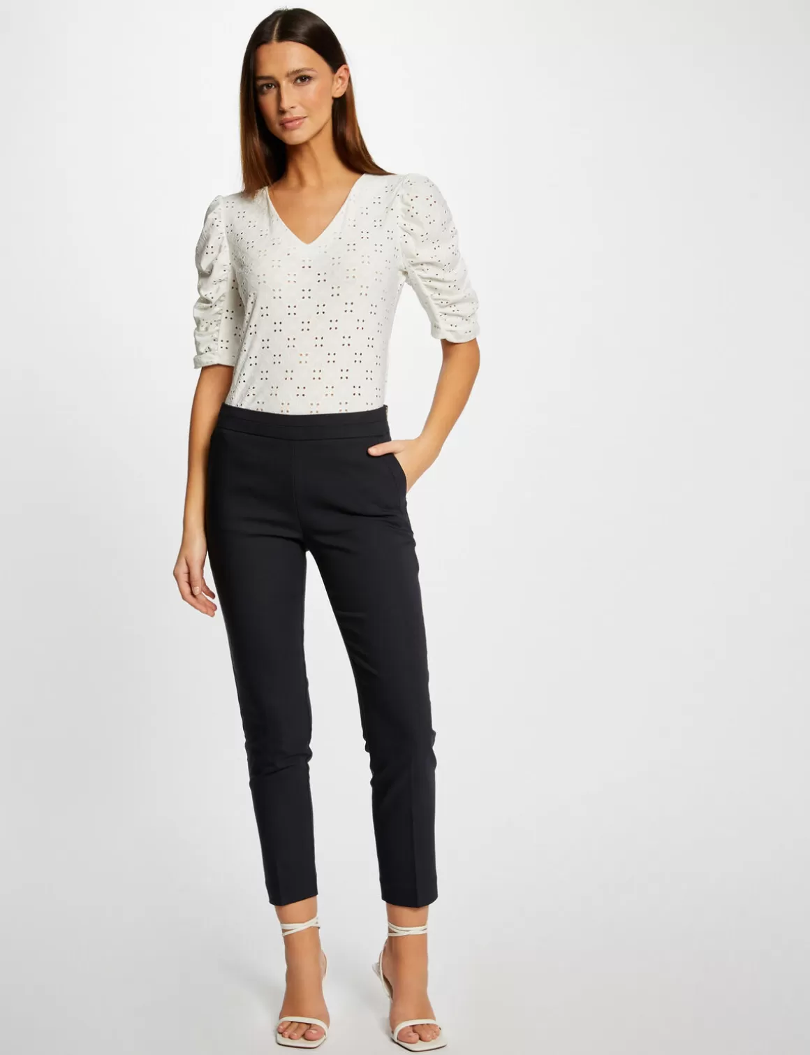 Morgan Pantalons>Pantalon Cigarette 7/8Eme Femme | Marine