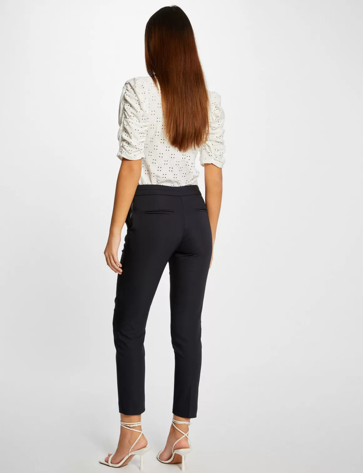 Morgan Pantalons>Pantalon Cigarette 7/8Eme Femme | Marine