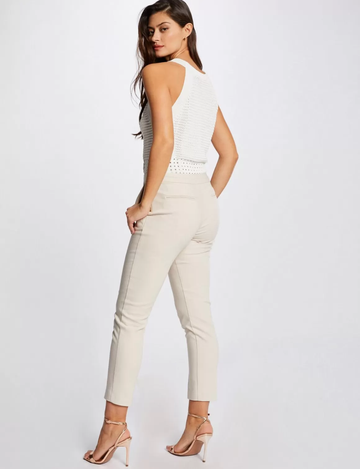 Morgan Pantalons>Pantalon Cigarette 7/8Eme Femme | Ivoire