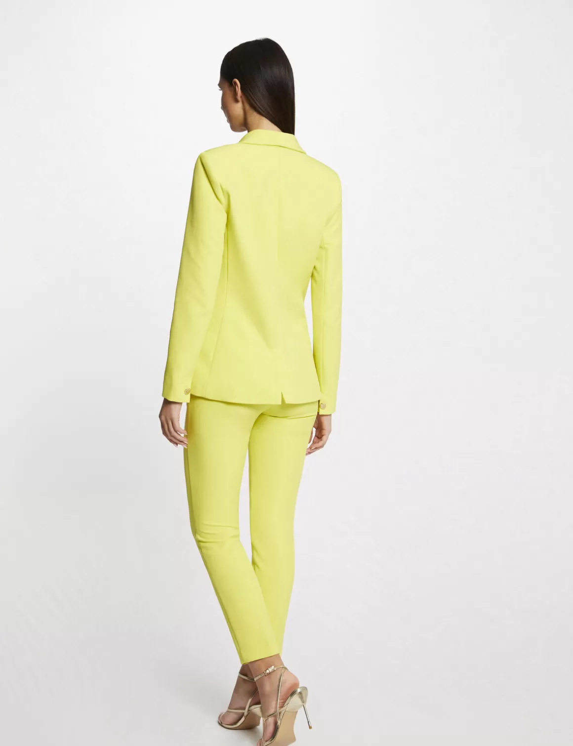 Morgan Ensembles Et Tailleurs>Pantalon City Ajuste 7/8Eme A Pinces Femme | Jaune