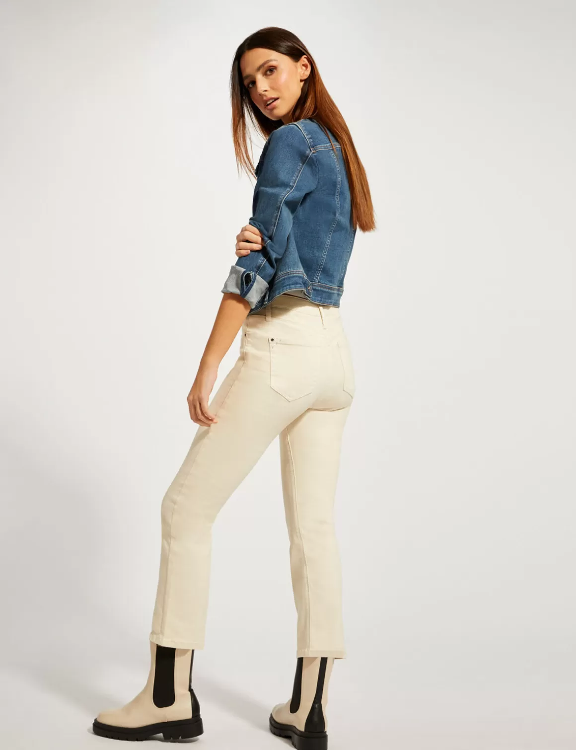 Morgan Pantalons>Pantalon Droit 7/8Eme Femme | Ivoire