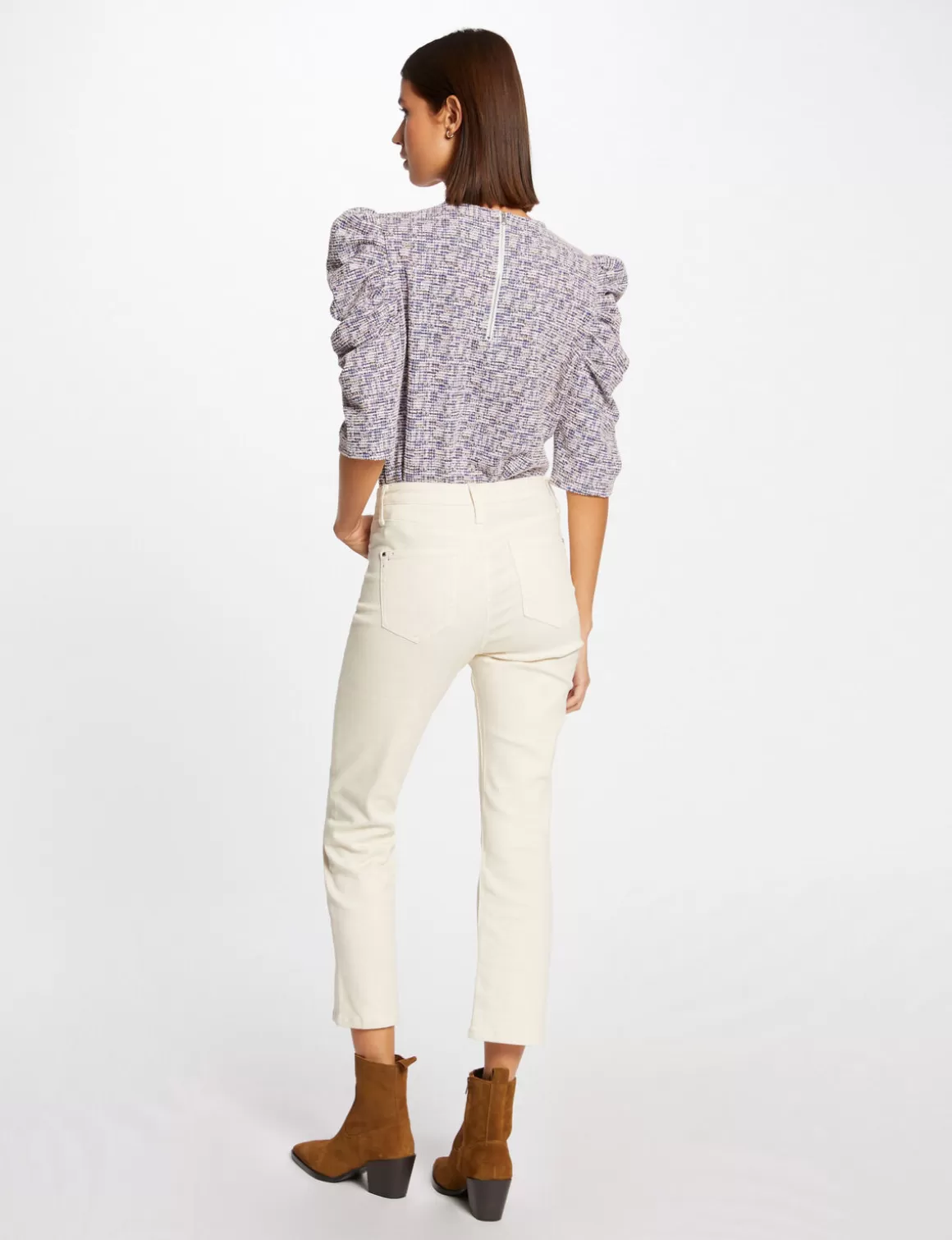 Morgan Pantalons>Pantalon Droit 7/8Eme Femme | Ivoire