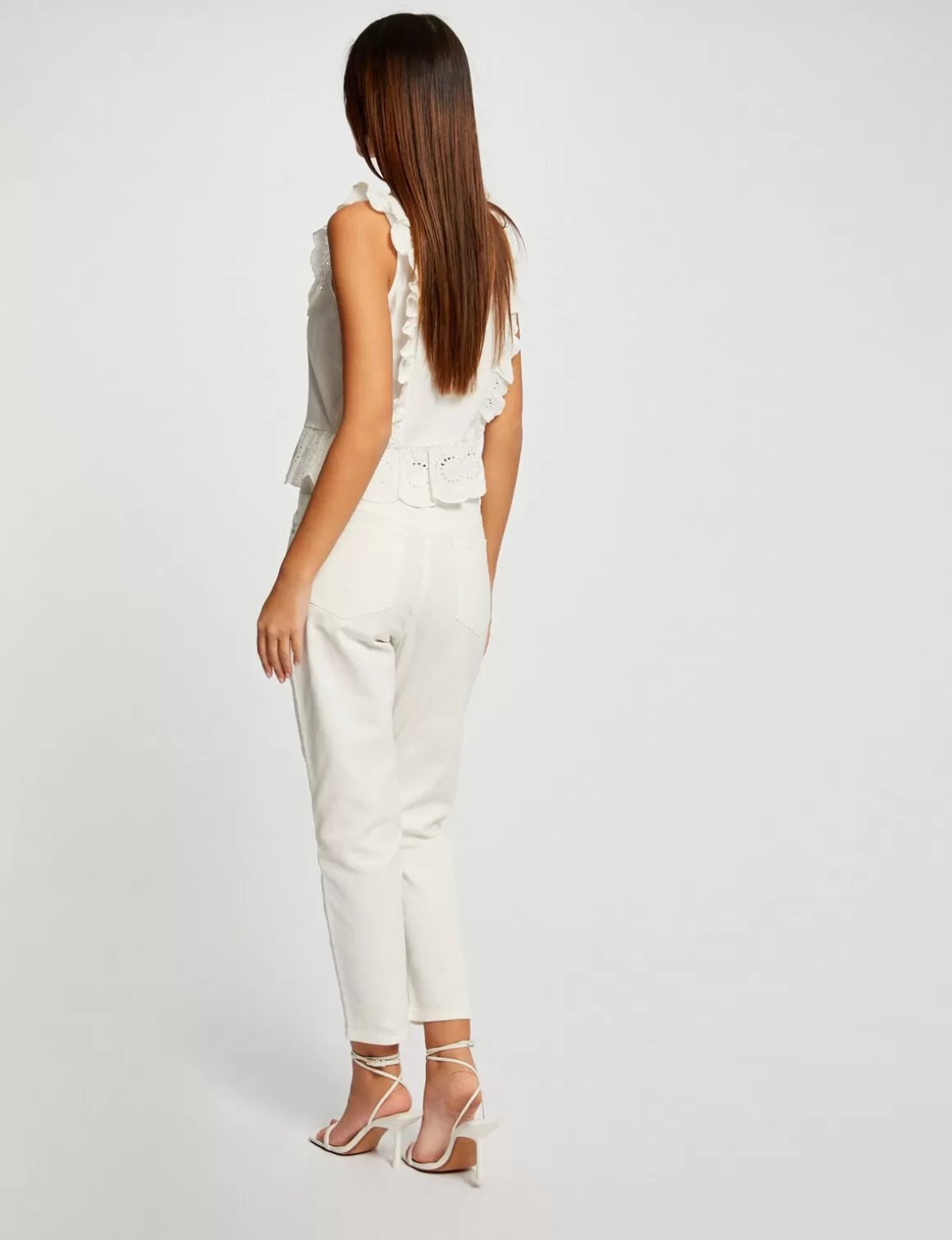 Morgan Pantalons>Pantalon Droit Femme | Blanc