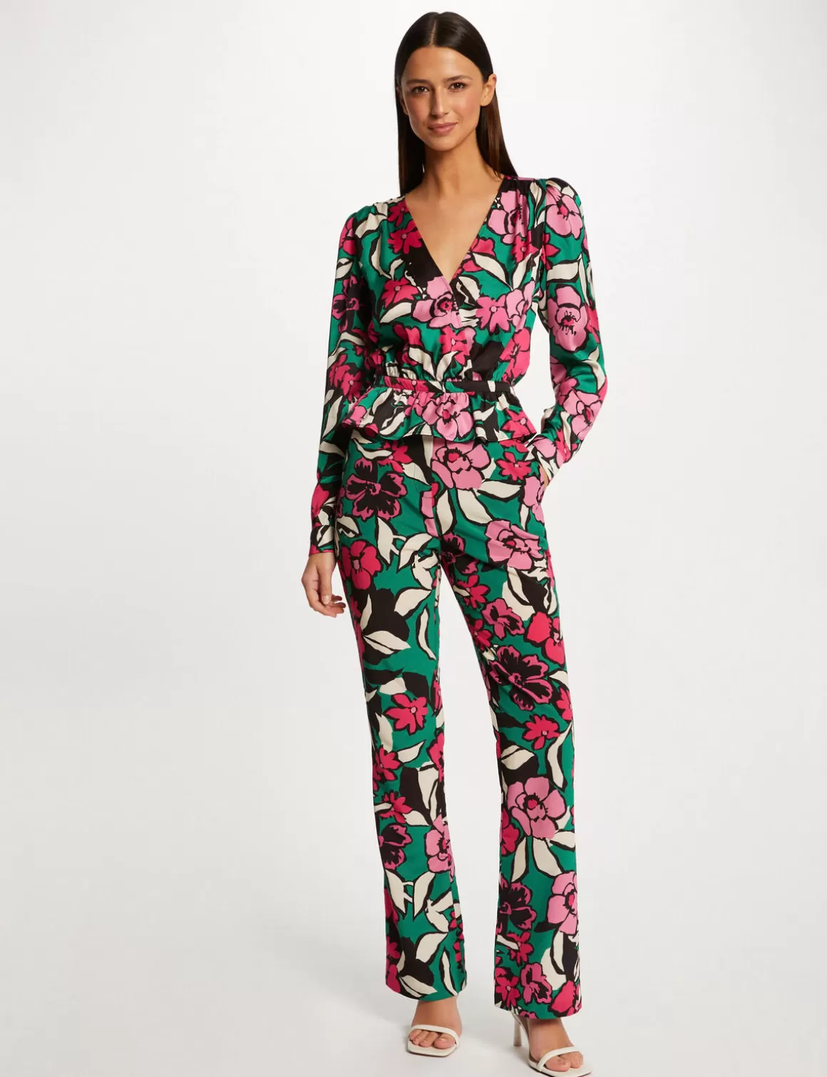 Morgan Pantalons>Pantalon Droit Imprime Floral Femme | Multico