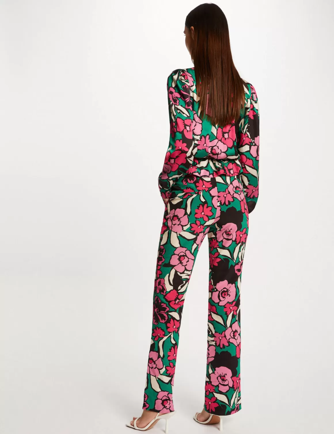 Morgan Pantalons>Pantalon Droit Imprime Floral Femme | Multico