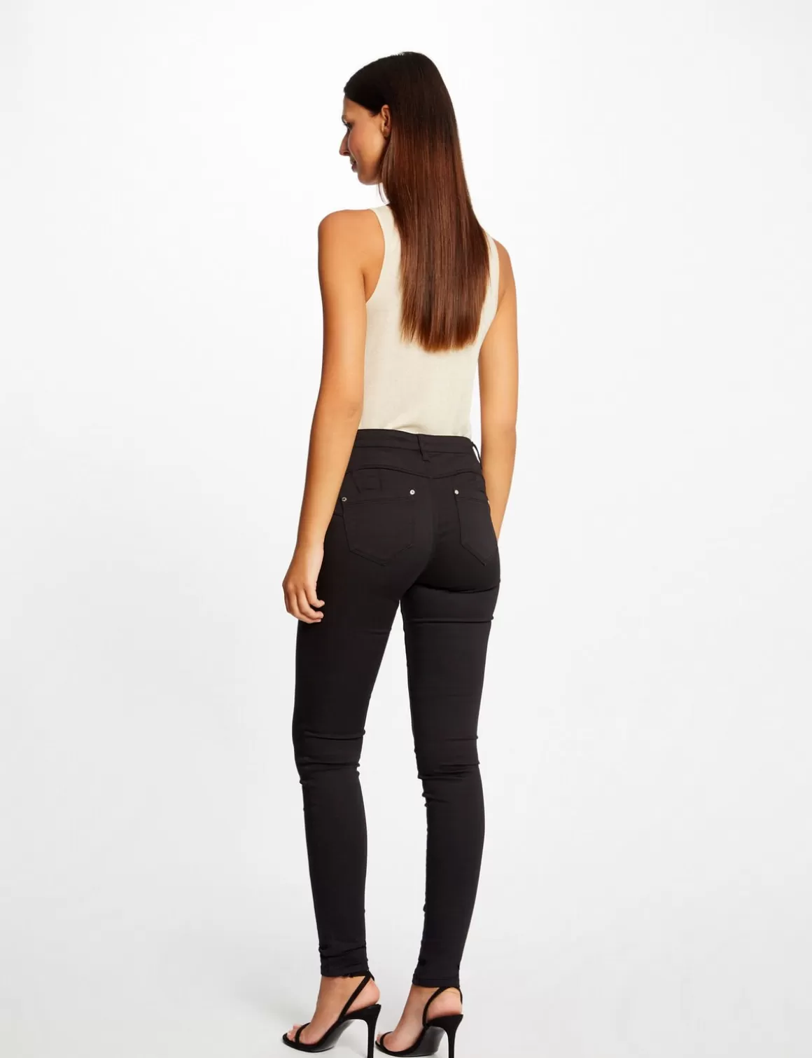 Morgan Pantalons>Pantalon Skinny A Details Chaines Femme | Noir