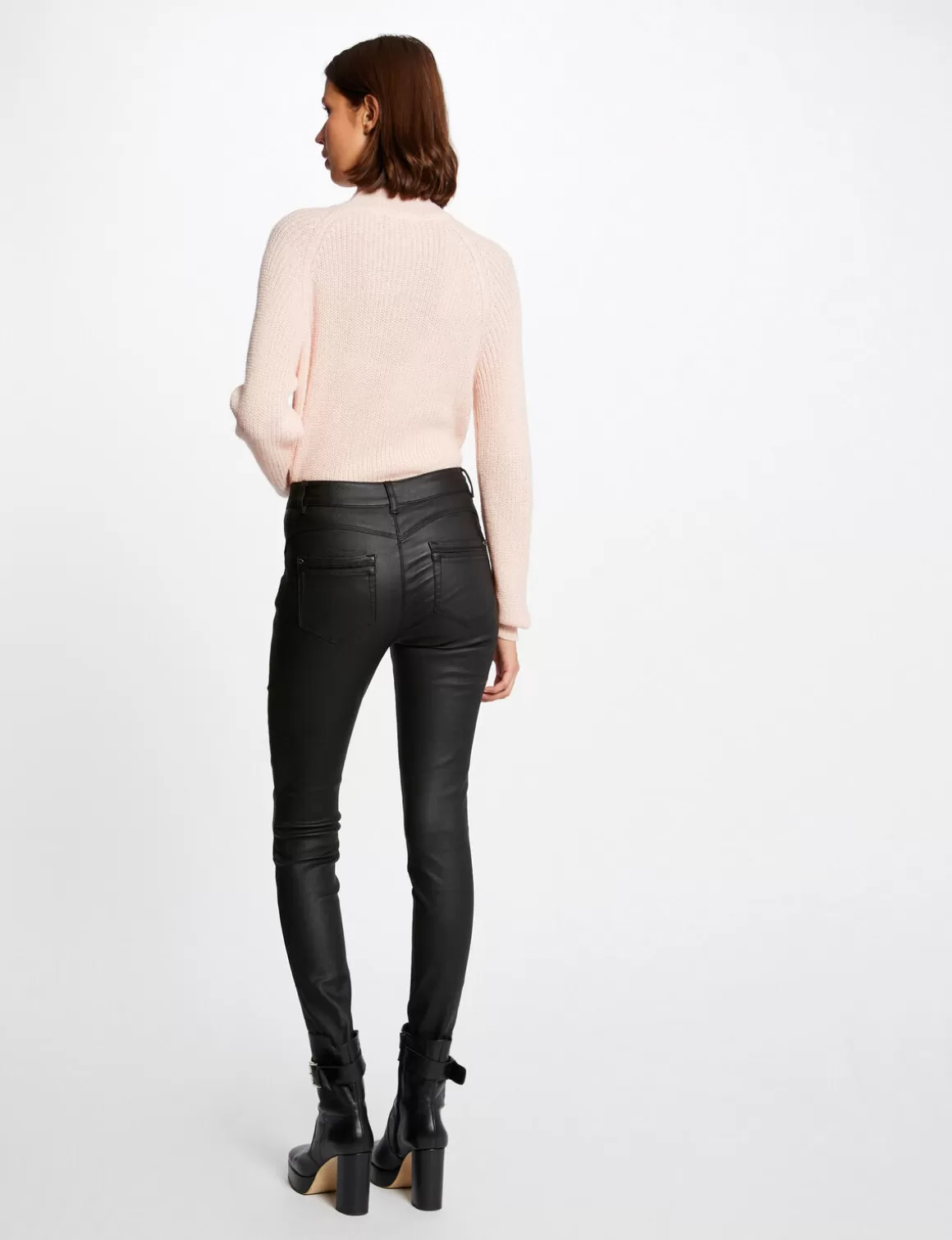 Morgan Pantalons>Pantalon Skinny Enduit Femme | Noir