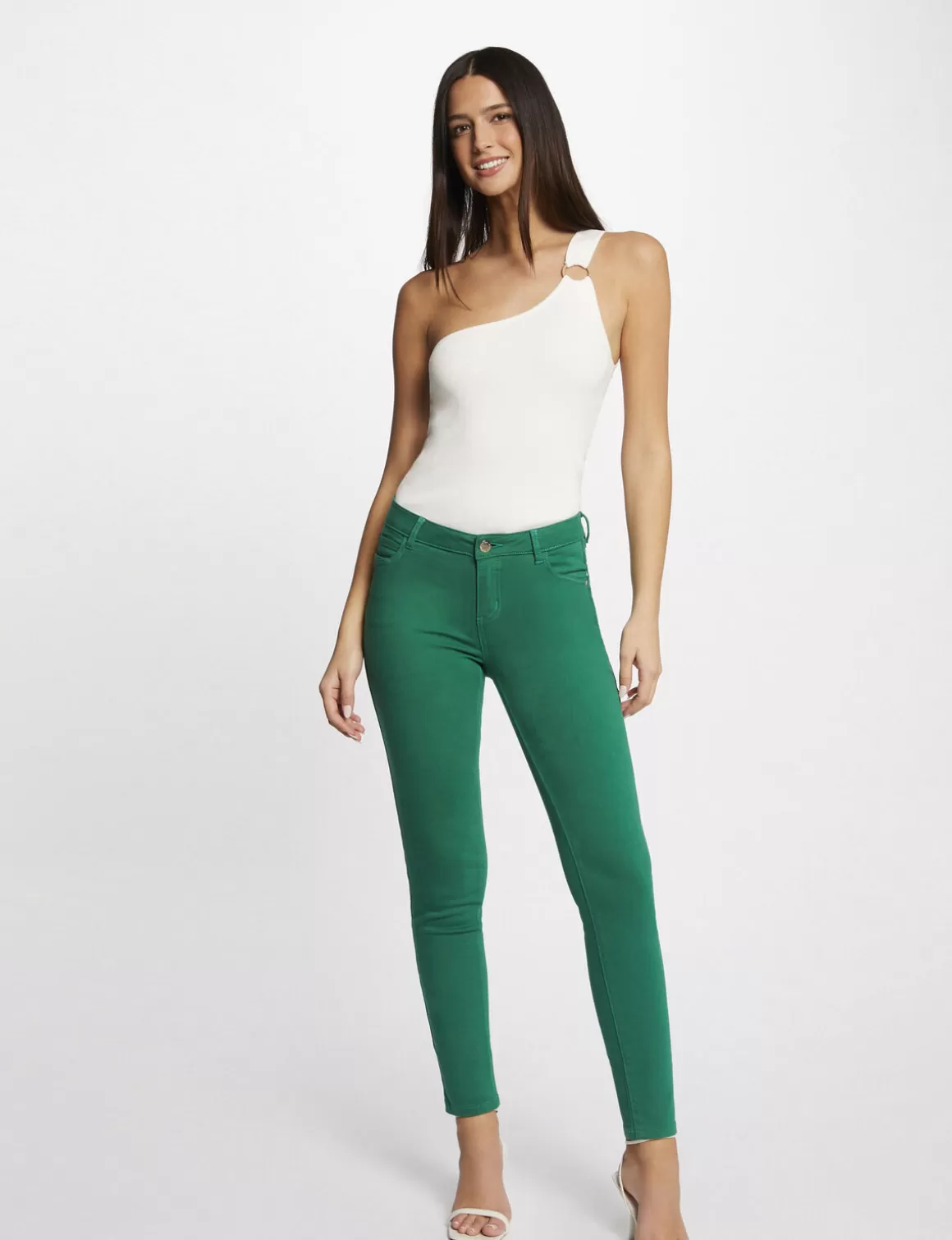 Morgan Pantalons>Pantalon Skinny Taille Basse Femme | Vert