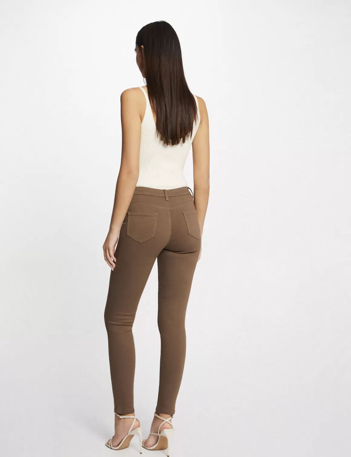 Morgan Pantalons>Pantalon Skinny Taille Basse Femme | Marron